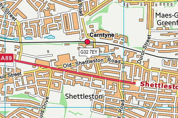 G32 7EY map - OS VectorMap District (Ordnance Survey)