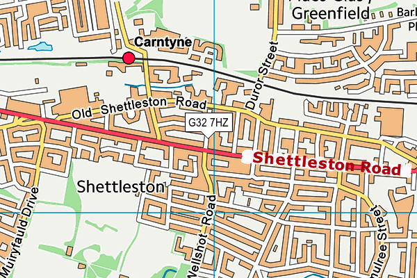 G32 7HZ map - OS VectorMap District (Ordnance Survey)