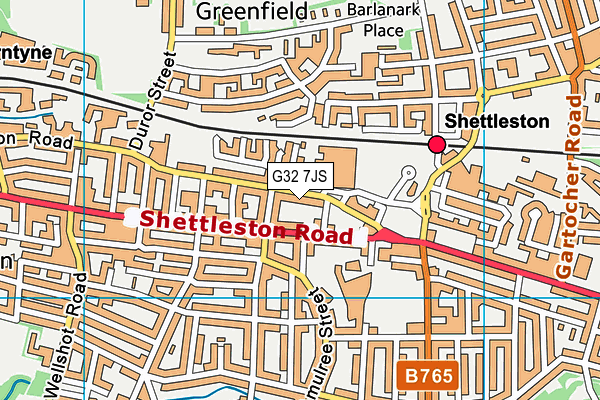 G32 7JS map - OS VectorMap District (Ordnance Survey)