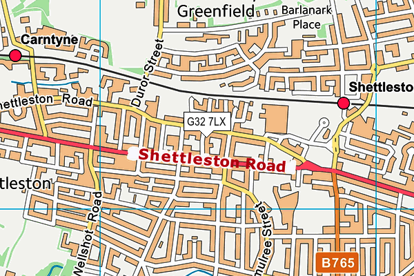 G32 7LX map - OS VectorMap District (Ordnance Survey)
