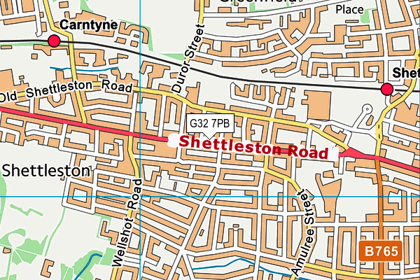 G32 7PB map - OS VectorMap District (Ordnance Survey)