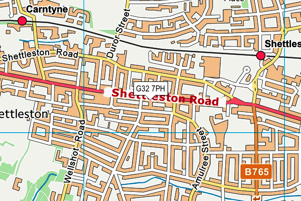 G32 7PH map - OS VectorMap District (Ordnance Survey)