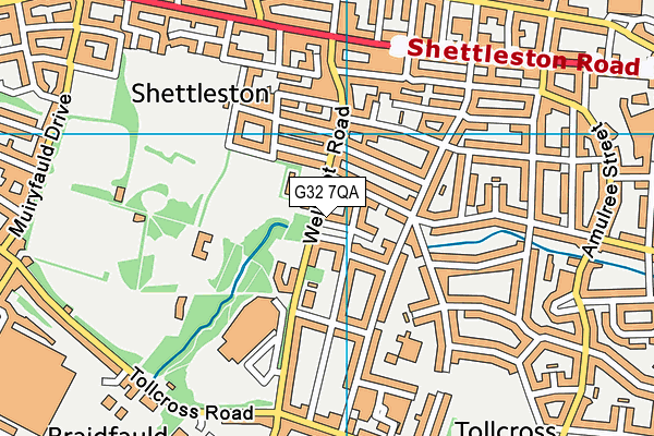 G32 7QA map - OS VectorMap District (Ordnance Survey)
