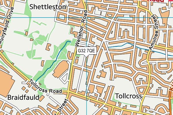 G32 7QE map - OS VectorMap District (Ordnance Survey)