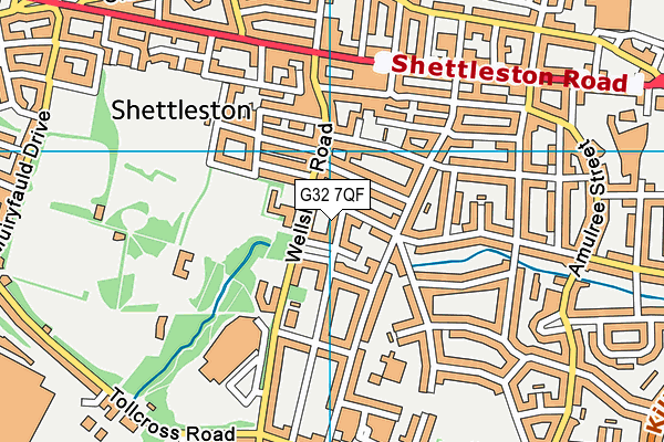 G32 7QF map - OS VectorMap District (Ordnance Survey)