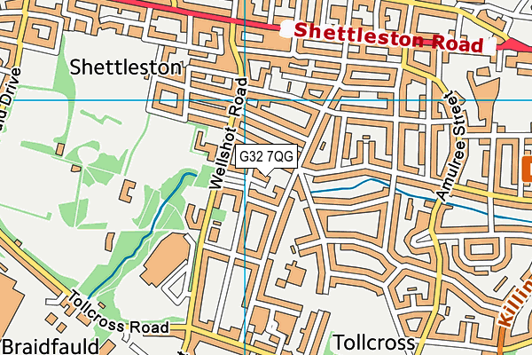 G32 7QG map - OS VectorMap District (Ordnance Survey)