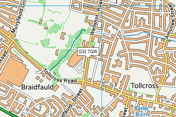 G32 7QW map - OS VectorMap District (Ordnance Survey)