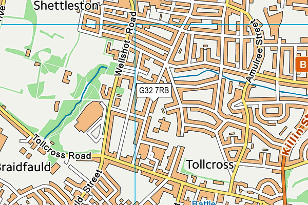 G32 7RB map - OS VectorMap District (Ordnance Survey)