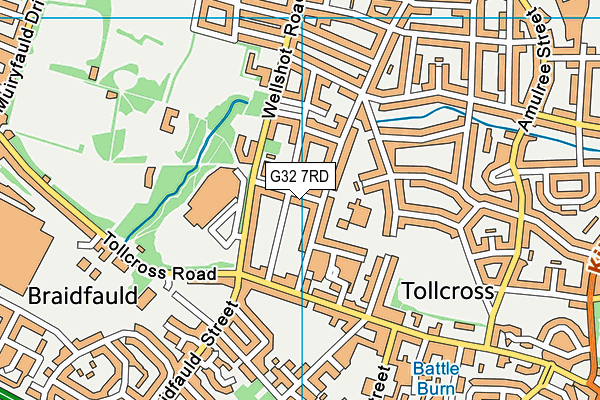 G32 7RD map - OS VectorMap District (Ordnance Survey)