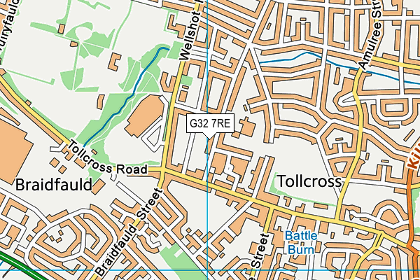 G32 7RE map - OS VectorMap District (Ordnance Survey)