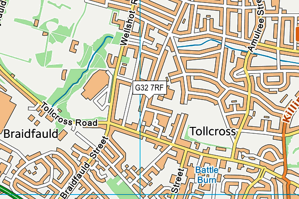 G32 7RF map - OS VectorMap District (Ordnance Survey)