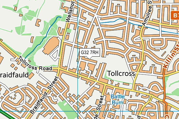 G32 7RH map - OS VectorMap District (Ordnance Survey)