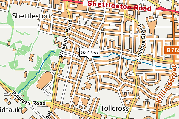 G32 7SA map - OS VectorMap District (Ordnance Survey)