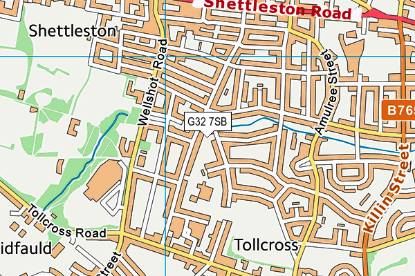 G32 7SB map - OS VectorMap District (Ordnance Survey)
