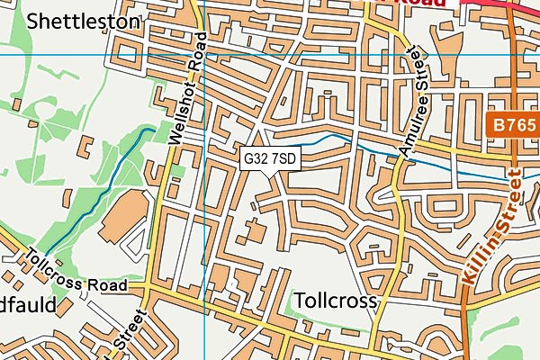 G32 7SD map - OS VectorMap District (Ordnance Survey)