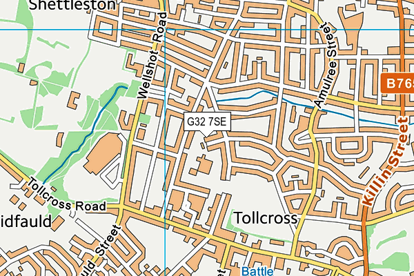 G32 7SE map - OS VectorMap District (Ordnance Survey)