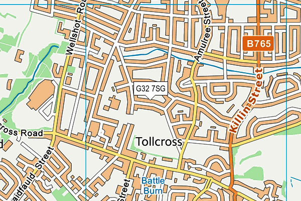 G32 7SG map - OS VectorMap District (Ordnance Survey)