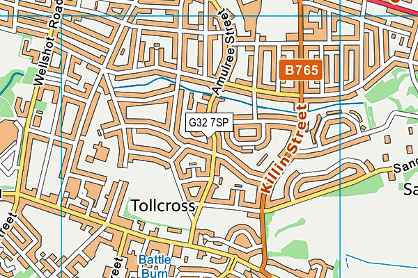 G32 7SP map - OS VectorMap District (Ordnance Survey)