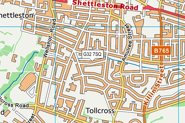 G32 7SQ map - OS VectorMap District (Ordnance Survey)