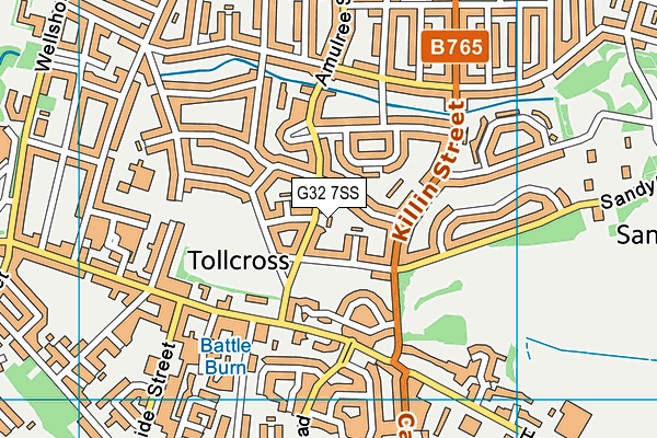 G32 7SS map - OS VectorMap District (Ordnance Survey)