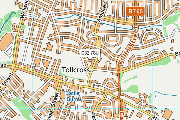 G32 7SU map - OS VectorMap District (Ordnance Survey)