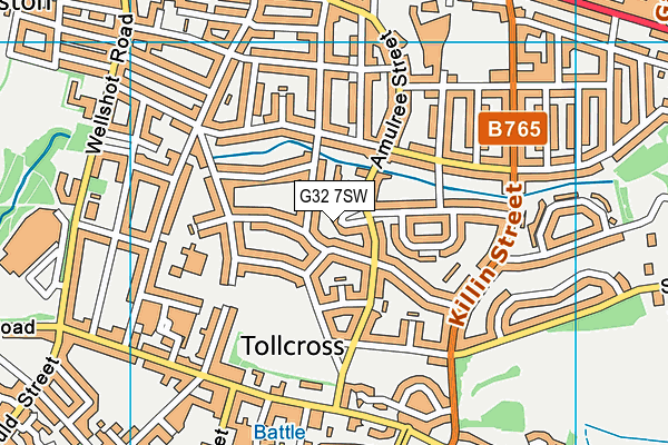 G32 7SW map - OS VectorMap District (Ordnance Survey)