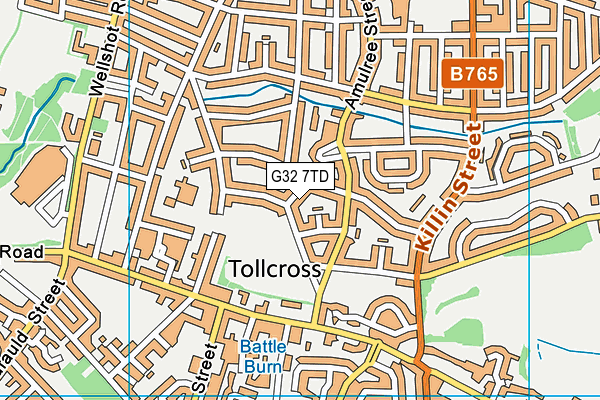 G32 7TD map - OS VectorMap District (Ordnance Survey)
