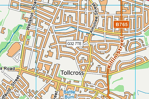 G32 7TE map - OS VectorMap District (Ordnance Survey)