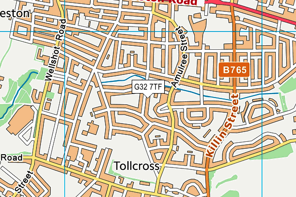 G32 7TF map - OS VectorMap District (Ordnance Survey)