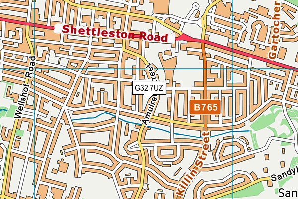 G32 7UZ map - OS VectorMap District (Ordnance Survey)