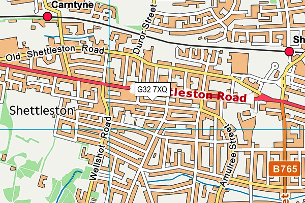 G32 7XQ map - OS VectorMap District (Ordnance Survey)