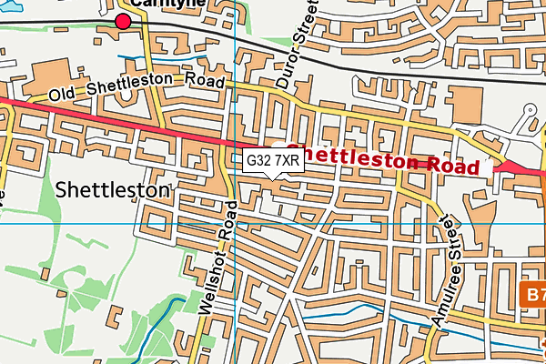 G32 7XR map - OS VectorMap District (Ordnance Survey)