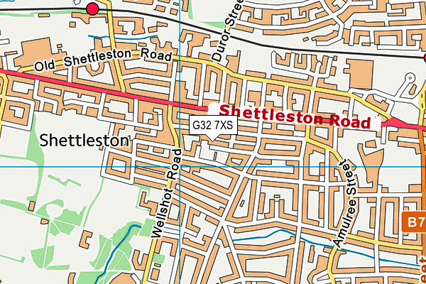 G32 7XS map - OS VectorMap District (Ordnance Survey)