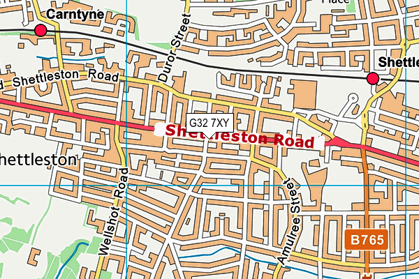 G32 7XY map - OS VectorMap District (Ordnance Survey)