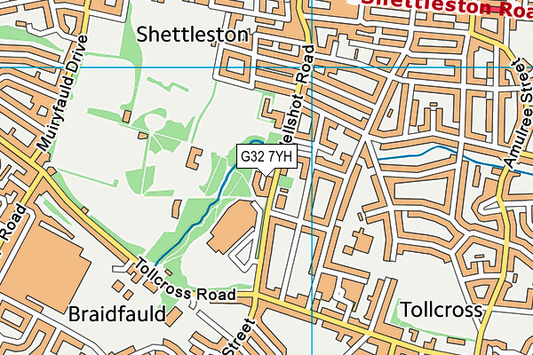 G32 7YH map - OS VectorMap District (Ordnance Survey)