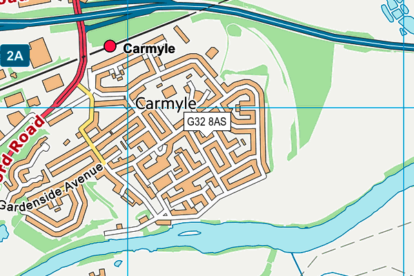 G32 8AS map - OS VectorMap District (Ordnance Survey)