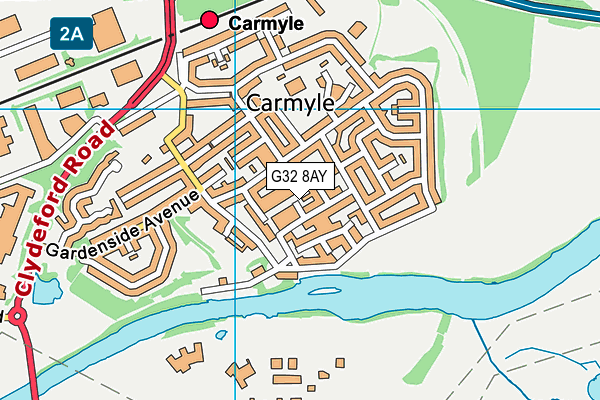 G32 8AY map - OS VectorMap District (Ordnance Survey)