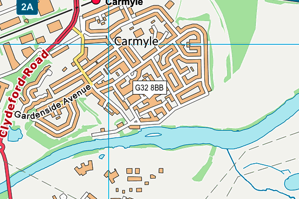 G32 8BB map - OS VectorMap District (Ordnance Survey)