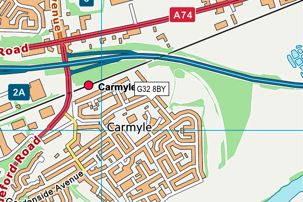 G32 8BY map - OS VectorMap District (Ordnance Survey)