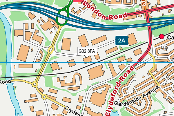 G32 8FA map - OS VectorMap District (Ordnance Survey)