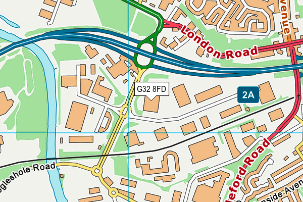 G32 8FD map - OS VectorMap District (Ordnance Survey)