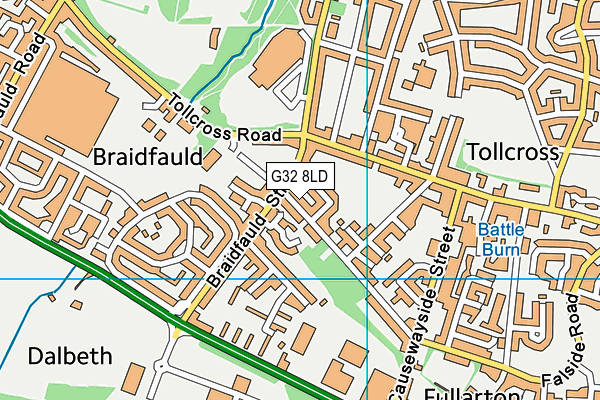 G32 8LD map - OS VectorMap District (Ordnance Survey)