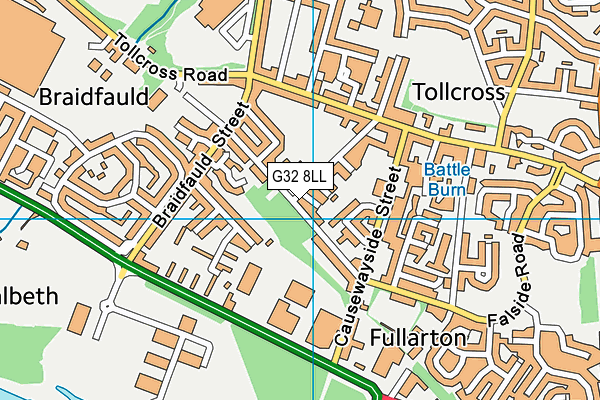 G32 8LL map - OS VectorMap District (Ordnance Survey)