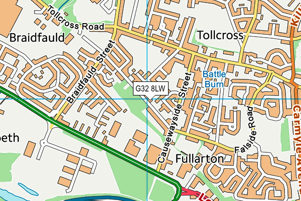 G32 8LW map - OS VectorMap District (Ordnance Survey)