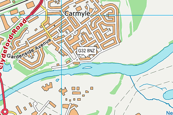 G32 8NZ map - OS VectorMap District (Ordnance Survey)
