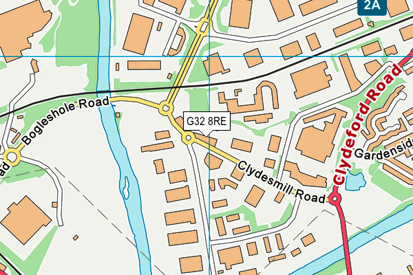 G32 8RE map - OS VectorMap District (Ordnance Survey)