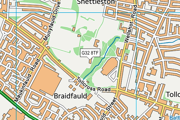 G32 8TF map - OS VectorMap District (Ordnance Survey)