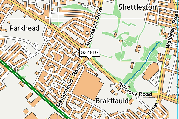 G32 8TG map - OS VectorMap District (Ordnance Survey)