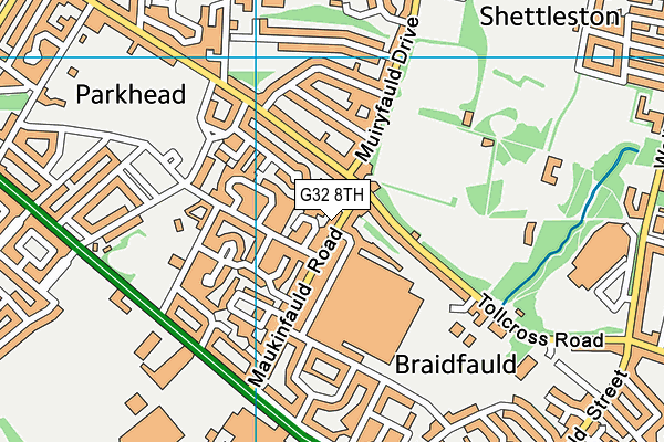 G32 8TH map - OS VectorMap District (Ordnance Survey)