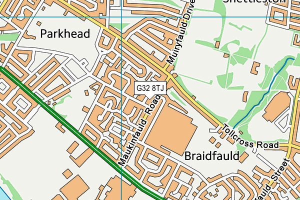 G32 8TJ map - OS VectorMap District (Ordnance Survey)